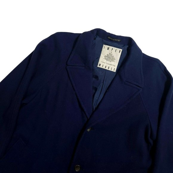 Yohji Yamamoto AW1996 (38/M-L) Impermeable Wool Coat - Navy Blue - Picture 3 of 6
